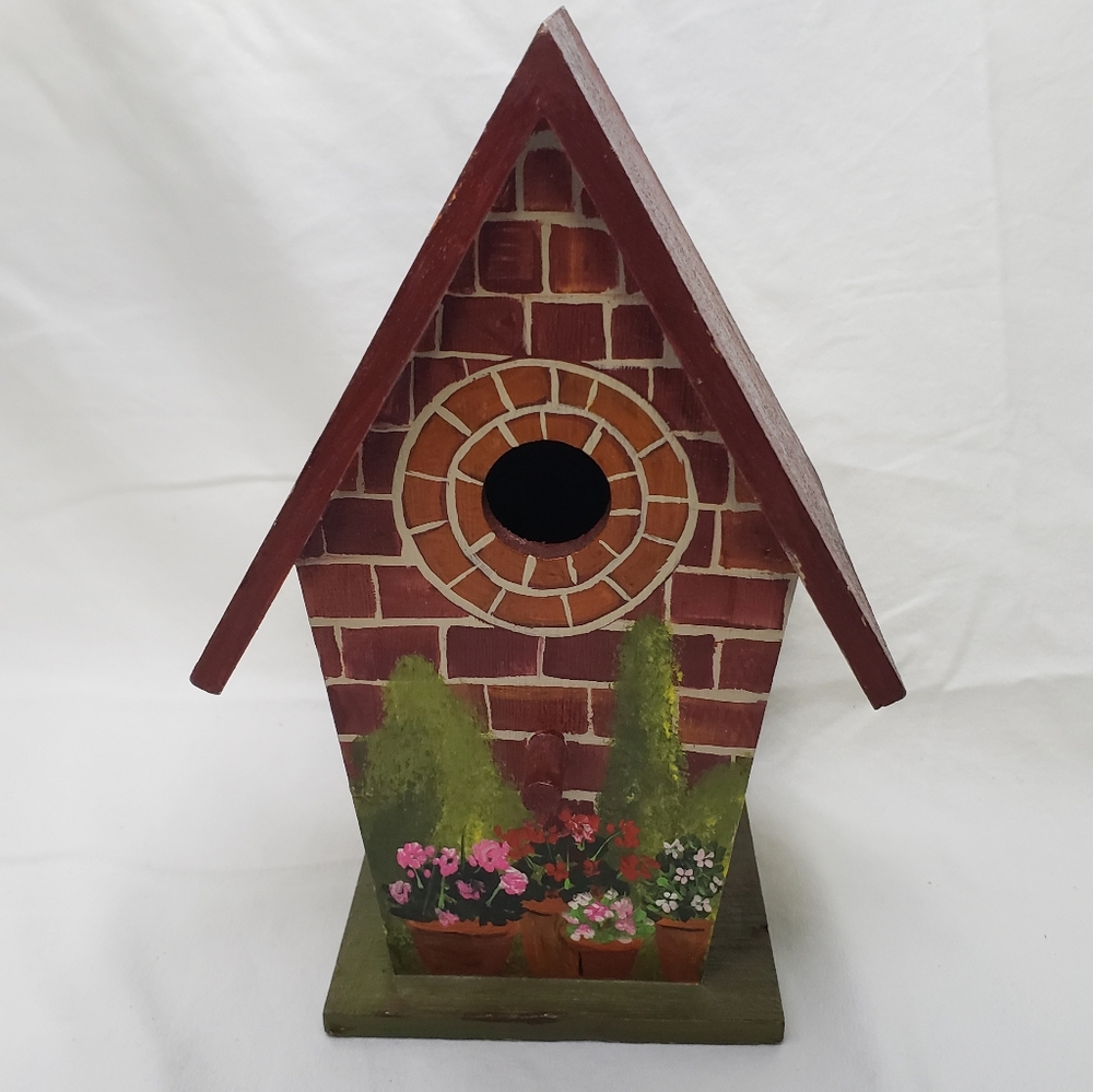 Hand-painted Decorative Wooden Birdhouse Summer Garden